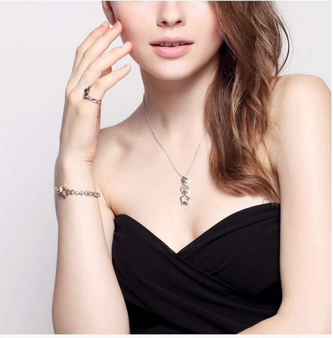 Women Fashion Jewelry Star Heart Shaped Crystal Bracelet Women Fashion Jewelry Star Heart Shaped Crystal Bracelet