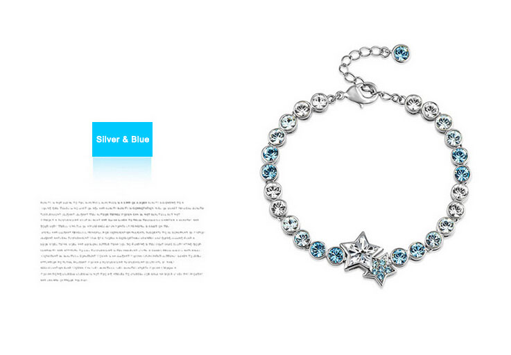 Women Fashion Jewelry Star Heart Shaped Crystal Bracelet Women Fashion Jewelry Star Heart Shaped Crystal Bracelet