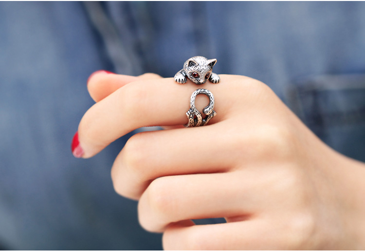 990 Sterling Silver Retro Small Cute Cat Ring 990 Sterling Silver Retro Small Cute Cat Ring