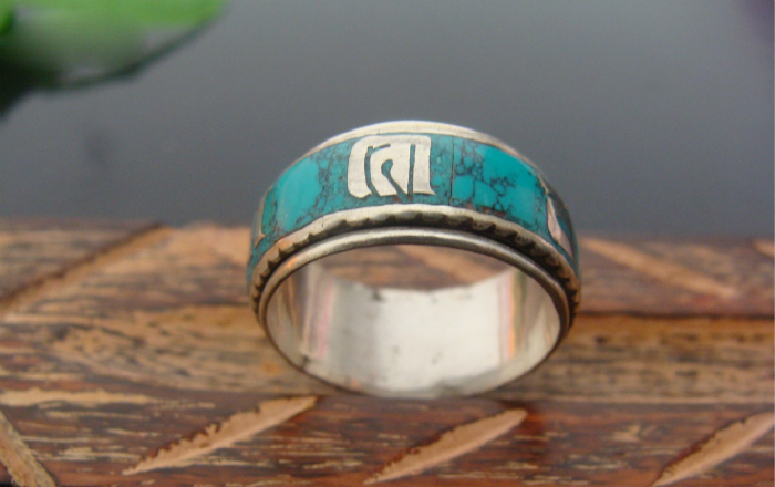 Nepal Handmade Tibetan Silver And Turquoise Ring Nepal Handmade Tibetan Silver And Turquoise Ring