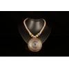 Tibet Handmade Colorful Rope Gem Pendant Gold Color Beads Necklace