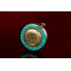 Nepal Handmade Turquoise Eight Auspicious Symbols Gaudencio Box Pendant