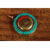 Nepal Handmade Turquoise Eight Auspicious Symbols Gaudencio Box Pendant