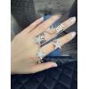 Fashion Cute Gold Jewels - Crystal Quartz Diamonds Star Knuckle Double Rings With Chain