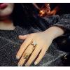 Fashion Cute Gold Jewels - Crystal Quartz Diamonds Star Knuckle Double Rings With Chain