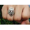 Retro 925 Sterling Silver Dragon Head Ring With Garnet Dragon Eyes