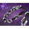 Sasang Sacred Dragon Silver Bracelets Bangle Dragon Black Leather Bracelet Man Jewelry