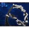 Sasang Sacred Dragon Silver Bracelets Bangle Dragon Black Leather Bracelet Man Jewelry