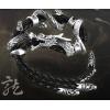 Sasang Sacred Dragon Silver Bracelets Bangle Dragon Black Leather Bracelet Man Jewelry