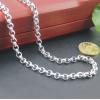 4MM Thickness 925 Sterling Silver Circled Neck Chain Links For Charms