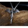 Retro Dragon Sword Necklace Pendant With Chain