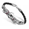 925 Sterling Silver Double Dragon Bracelet With Lobster Clasp