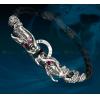 925 Sterling Silver Double Dragon Bracelet With Lobster Clasp