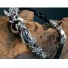 925 Sterling Silver Double Dragon Bracelet With Lobster Clasp