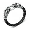 Titanium Steel Dragon Leather Bracelet