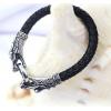 Titanium Steel Dragon Leather Bracelet