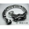 Tibet Silver Dragon Bracelet With Relief Sculpture Tin Box