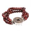 Handmade Natural Rosewood Bracelet Chinese Ancient Coins Style