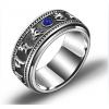 Lapis lazuli Om Mani Padme Hum 925 Silver Ring