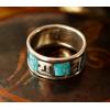 Handmade Tibetan Silver Turquoise Om Mani Padme Hum Ring