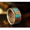 Handmade Tibetan Silver Turquoise Om Mani Padme Hum Ring