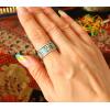 Handmade Tibetan Silver Turquoise Om Mani Padme Hum Ring