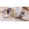 990 Sterling Silver Retro Small Cute Cat Ring