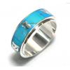 Nepal 925 Sterling Silver Turquoise Ring Om Mani Padme Hum Mantra Manual Ring