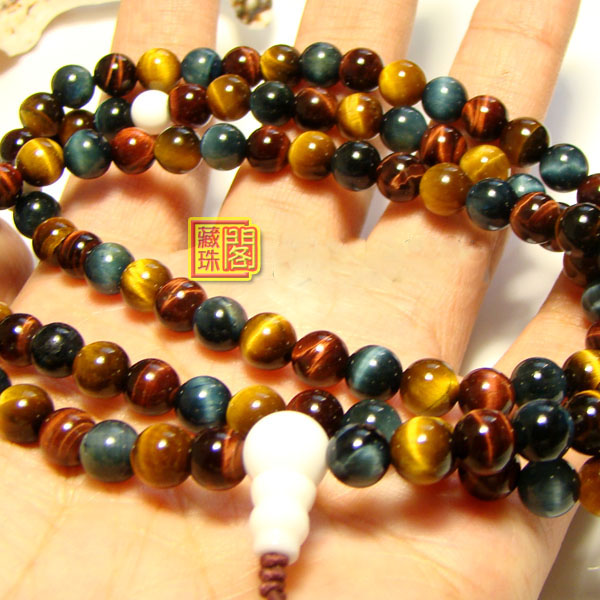 Genuine 6mm Natural Colored Tiger Eye 108 Beads Bracelet Genuine 6mm Natural Colored Tiger Eye 108 Beads Bracelet
