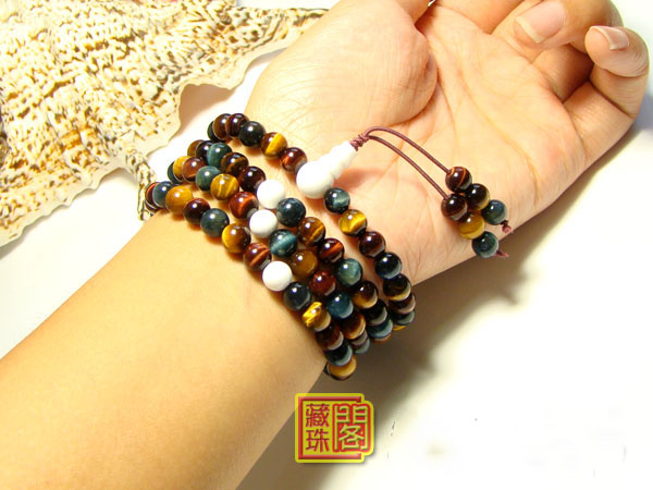 Genuine 6mm Natural Colored Tiger Eye 108 Beads Bracelet Genuine 6mm Natural Colored Tiger Eye 108 Beads Bracelet