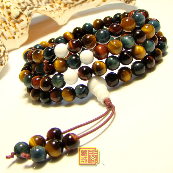 Genuine 6mm Natural Colored Tiger Eye 108 Beads Bracelet Genuine 6mm Natural Colored Tiger Eye 108 Beads Bracelet