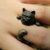 Handmade 925 Sterling Silver Cute Cat Opening Ring