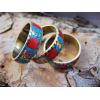 Nepal Handmade Brass Turquoise Red Coral Ring