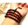 Genuine 6mm To 8mm Natural Red Tiger Eye And Obsidian 108 Beads Bracelet