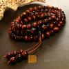 Genuine 6mm To 8mm Natural Red Tiger Eye And Obsidian 108 Beads Bracelet