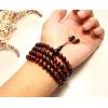 Genuine 6mm To 8mm Natural Red Tiger Eye And Obsidian 108 Beads Bracelet