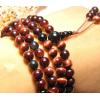 Genuine 6mm To 8mm Natural Red Tiger Eye And Obsidian 108 Beads Bracelet