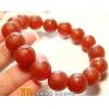 Genuine 12mm Natural Red Agate Om Mani Padme Hum Beads Bracelet