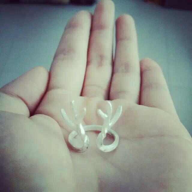 Handmade 925 Sterling Silver Deer Antlers Ring Style A Handmade 925 Sterling Silver Deer Antlers Ring Style A