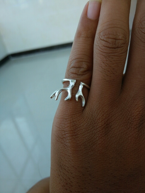 Fashion 925 Sterling Silver Handmade Deer Antlers Ring Style B Fashion 925 Sterling Silver Handmade Deer Antlers Ring Style B