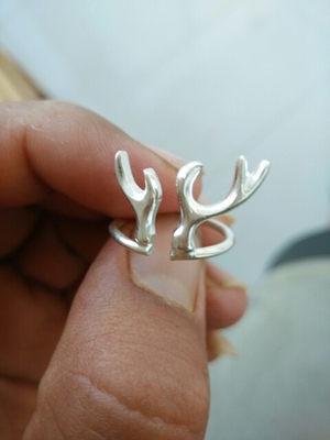 Fashion 925 Sterling Silver Handmade Deer Antlers Ring Style B Fashion 925 Sterling Silver Handmade Deer Antlers Ring Style B