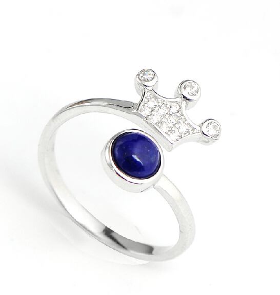 Natural Lapis Lazuli Crown Princess 925 Silver Ring Natural Lapis Lazuli Crown Princess 925 Silver Ring