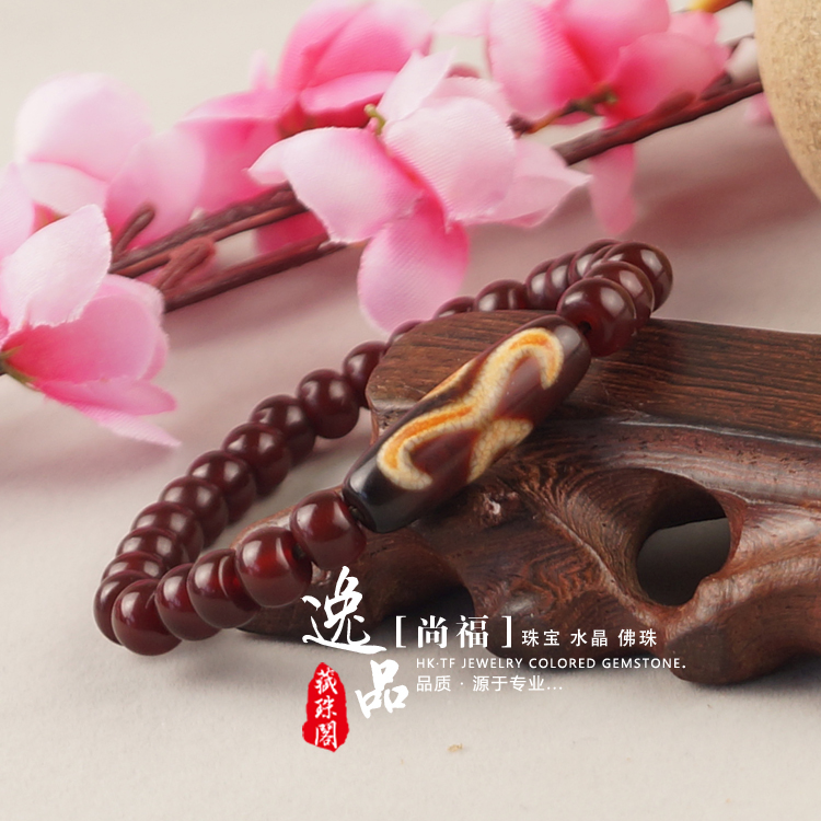 Handmade Bloodstone Beads Luck Two Eyes Dzi Tibetan Buddhist Bracelet Handmade Bloodstone Beads Luck Two Eyes Dzi Tibetan Buddhist Bracelet