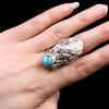 Handmade Tibetan Sterling Silver Turquoise Dragon Ring