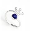 Natural Lapis Lazuli Crown Princess 925 Silver Ring