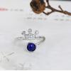 Natural Lapis Lazuli Crown Princess 925 Silver Ring