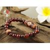 Handmade 8MM Bloodstone Beads Three Eyes Dzi Tibetan Buddhist Bracelet