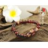 Handmade 8MM Bloodstone Beads Three Eyes Dzi Tibetan Buddhist Bracelet