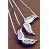 Handmade 925 Sterling Silver Wing White Crystal Classical Necklace