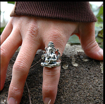 Retro Elephant Meditation Status 925 Silver Mens Ring Retro Elephant Meditation Status 925 Silver Mens Ring